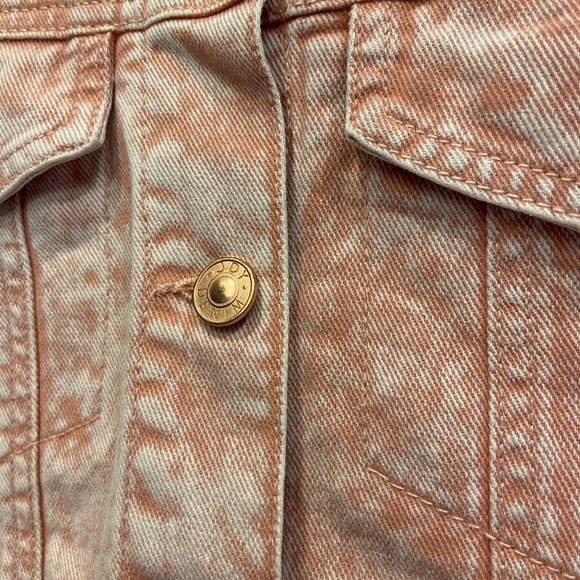 2/$25 Jacqueline de Yong Denim Spring Jacket Pink Size 36 GUC - Picture 6 of 7